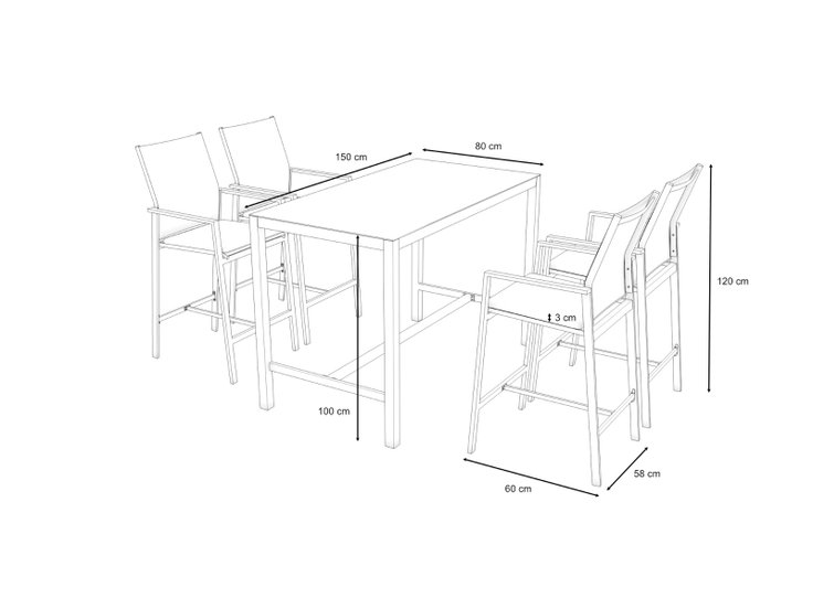 Dimensioni del prodotto - Kali Dining M