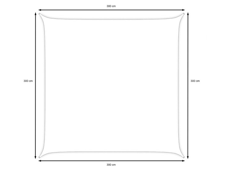 Dimensioni del prodotto - Tenda da sole quadrato - 3x3m