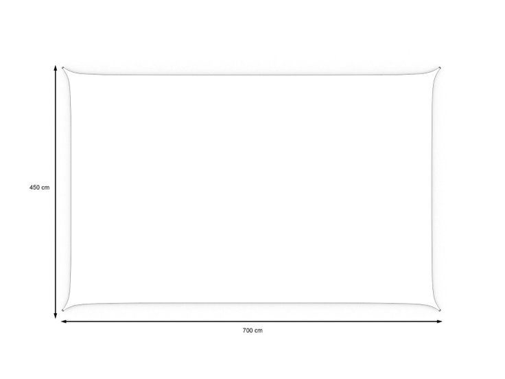 Dimensioni del prodotto - Tenda da sole rettangolare - 4,5x7m