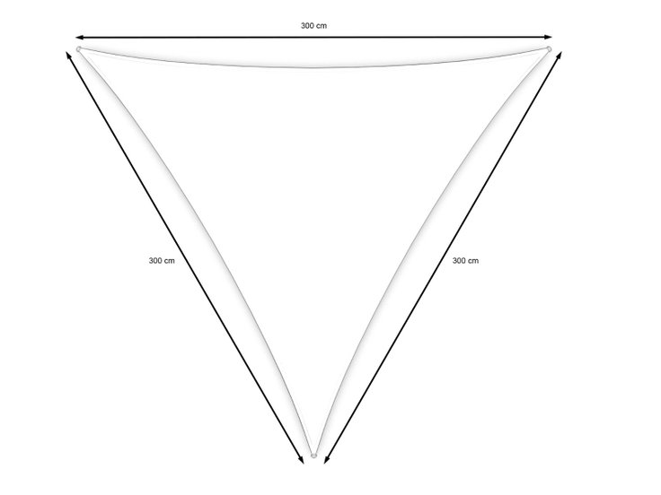 Dimensioni del prodotto - Tenda da sole triangolare - 3m