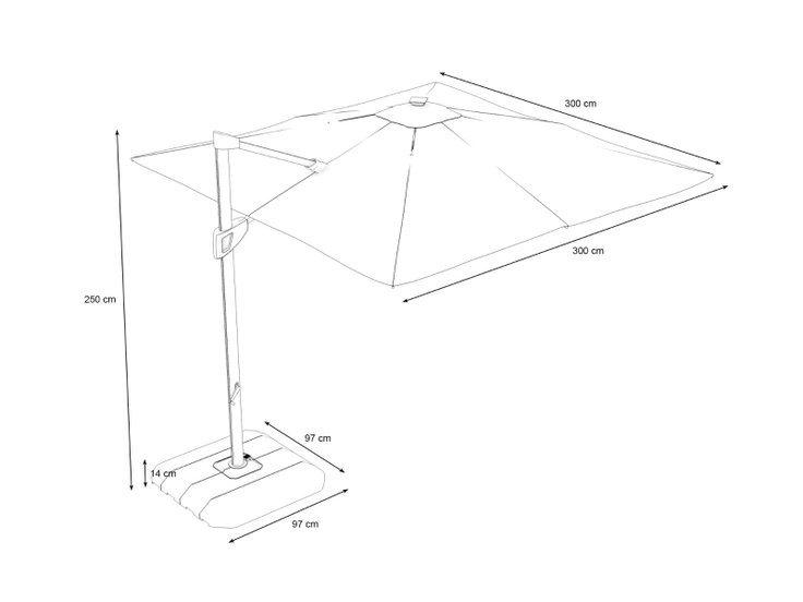 Dimensioni del prodotto - Louvre con illuminazione a LED