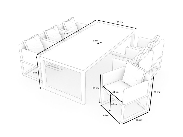 Dimensioni del prodotto - Soyo Dining L