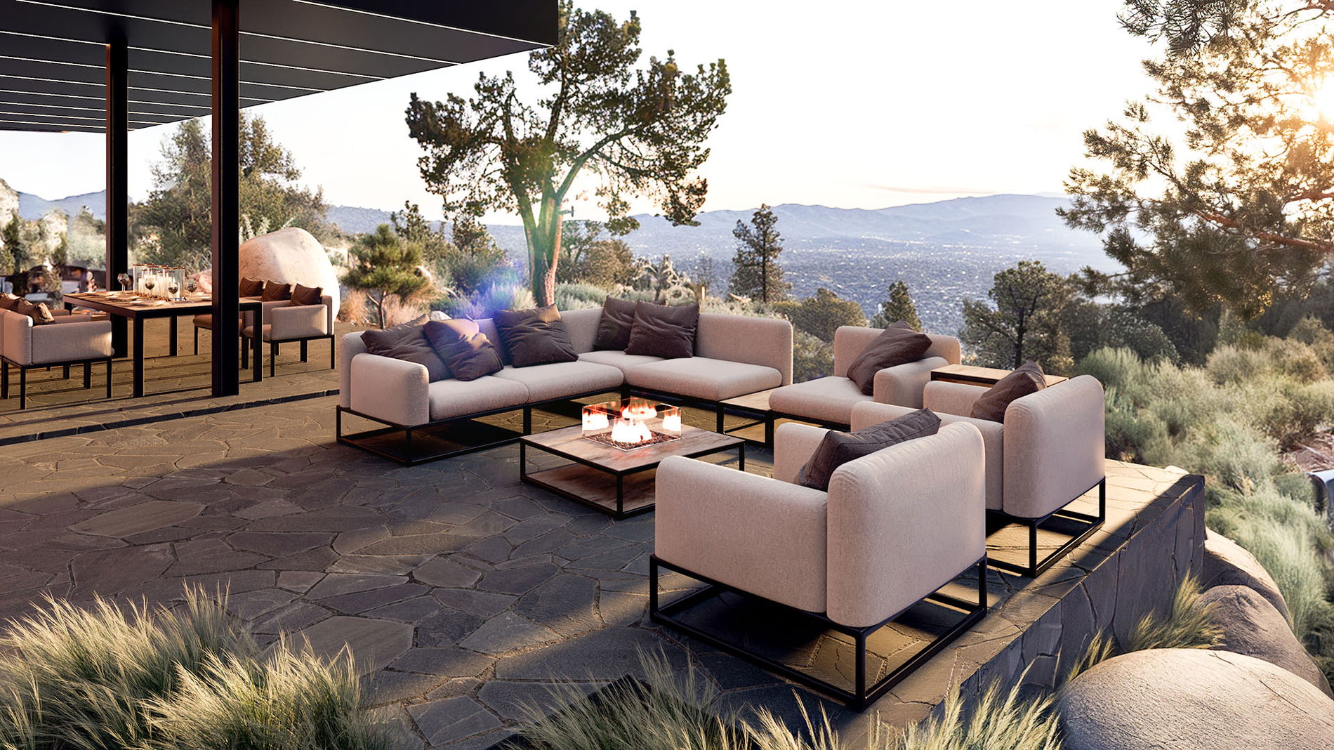 Soyo XL con focolare da tavolo