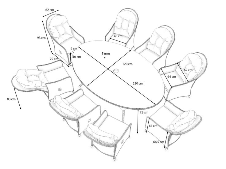 Dimensioni del prodotto - Livia Relax XL