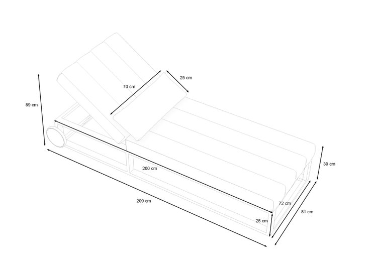 Dimensioni del prodotto - Stripe lettino