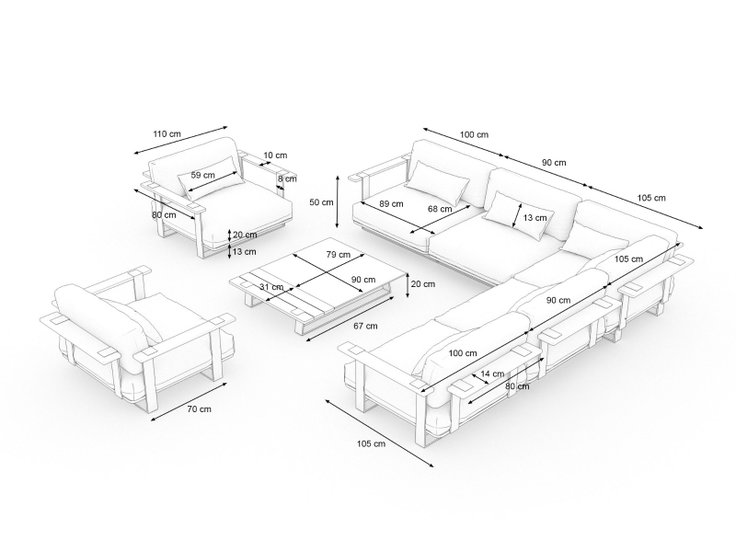 Dimensioni del prodotto - Aura Lounge XL