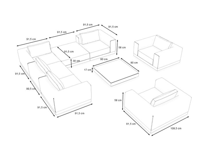 Dimensioni del prodotto - Inara Lounge XL