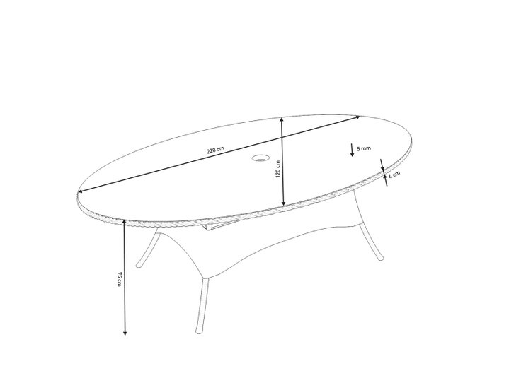 Dimensioni del prodotto - Livia XL Livia tavolo da pranzo