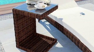 Double side table (round rattan)